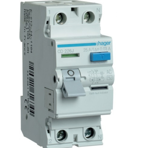УЗО Hager 2P/25A/30mA/A