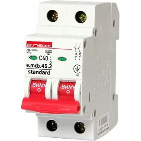 Автомат 2P/40A C e.mcb.stand.45.2. E.NEXT