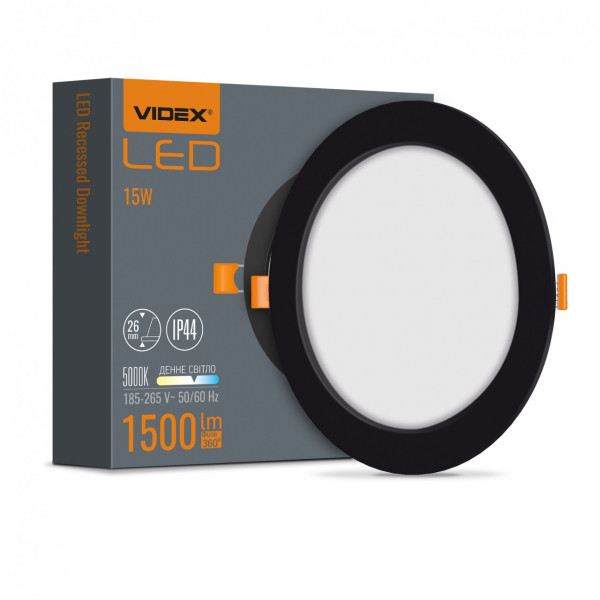 Світильник LED Videx круглий накладний 15W 5000К VL-DLBR-155B
