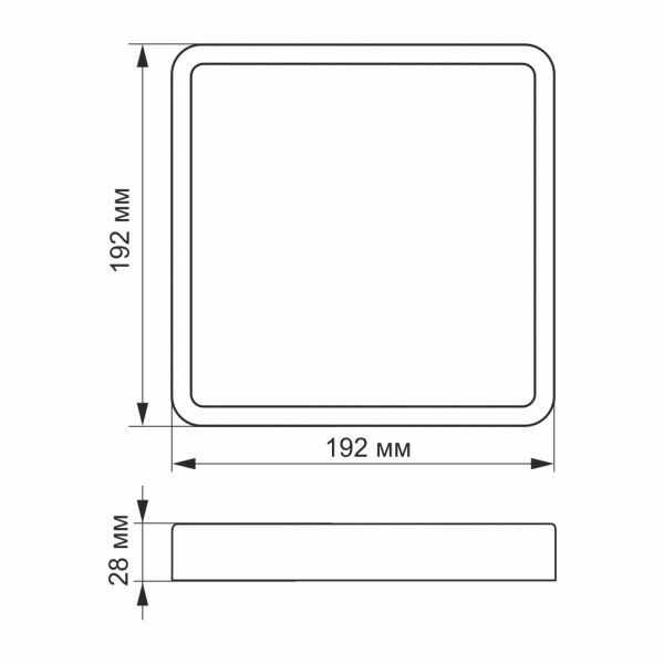 Світильник LED квадрат 18W 5000K чорний Videx VL-DLSS-185B