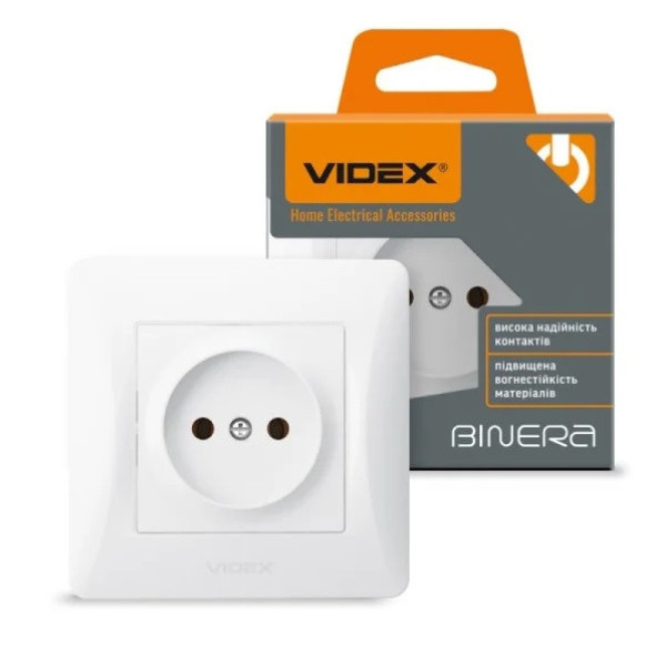 Розетка 1-я Videx (Binera) біла VF-BNSK1-W
