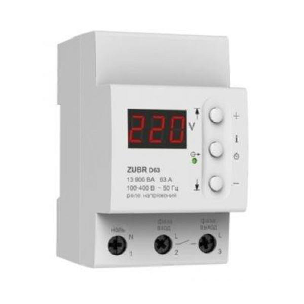 Реле напруги ZUBR D63 (63А max 80А) 13900ВА