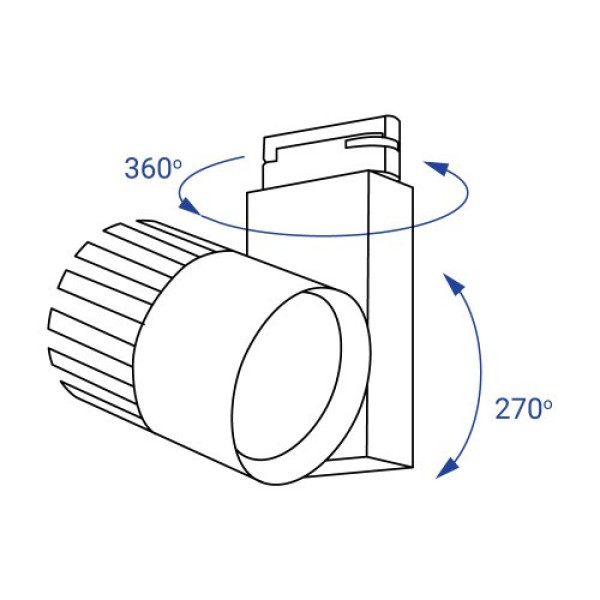 Трековый светильник 40W 4000K AL105 черный Feron
