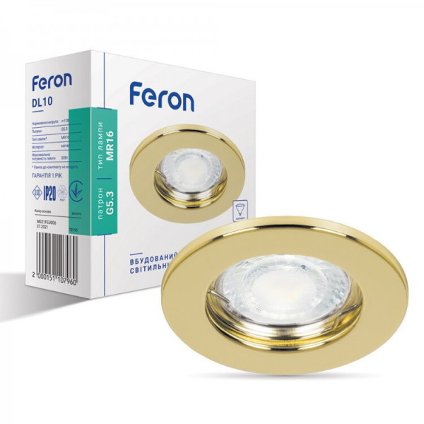 Светильник MR16 необратимый золото Feron DL10