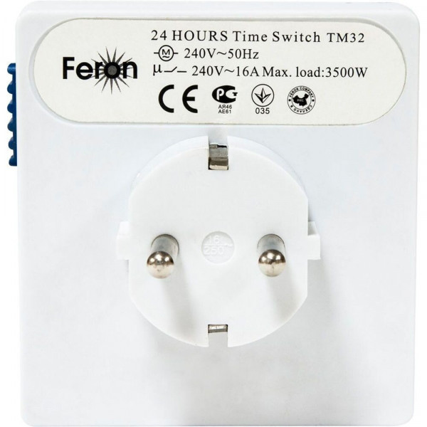 Розетка з таймером механічна 16A добова Feron TM32