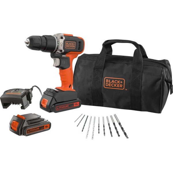 Шуруповерт акум. удар Black&Decker 18V зар, 1акб BCD003C1