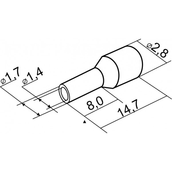 Наконечник трубчатый 1-0,8мм (100шт) красный Аско НТ 1-0,8