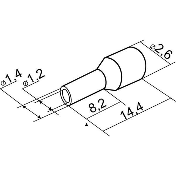 Накінечник трубчастий 0,75-0,8мм (100шт) білі Аско НТ 0,75-0,8