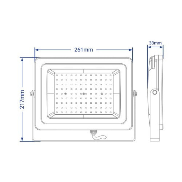 Прожектор 100W 6400K IP65 Feron чорний